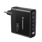 Adapter Wozinsky  Wozinsky CGWCB 140W GaN wall charger 3 x USB-C / 2 x USB-A - black 