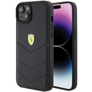 Aizmugurējais vāciņš Ferrari  Ferrari FEHCP15MRDUK iPhone 15 Plus 6.7" black/black hardcase Quilted Metal Logo