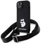 Nugarėlės dėklai Karl Lagerfeld  Karl Lagerfeld KLHCP15SSCBSCNK iPhone 15 6.1" hardcase black/black Crossbody Silicone Choupette 