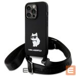 Tagakaaned Karl Lagerfeld  Karl Lagerfeld KLHCP15XSCBSCNK iPhone 15 Pro Max 6.7" hardcase black/black Crossbody Silicone Choupette 