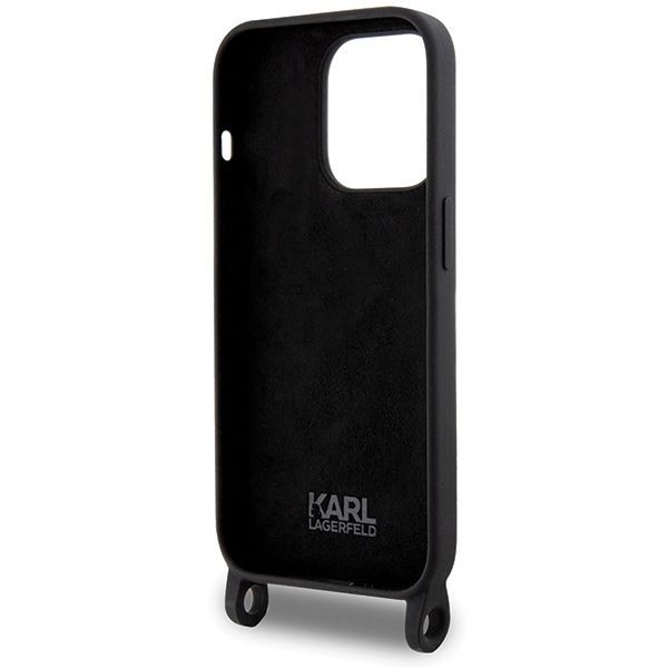 Aizmugurējais vāciņš Karl Lagerfeld Karl Lagerfeld KLHCP15XSCBSCNK iPhone 15 Pro Max 6.7" hardcase black/black Crossbody Silicone Choupette