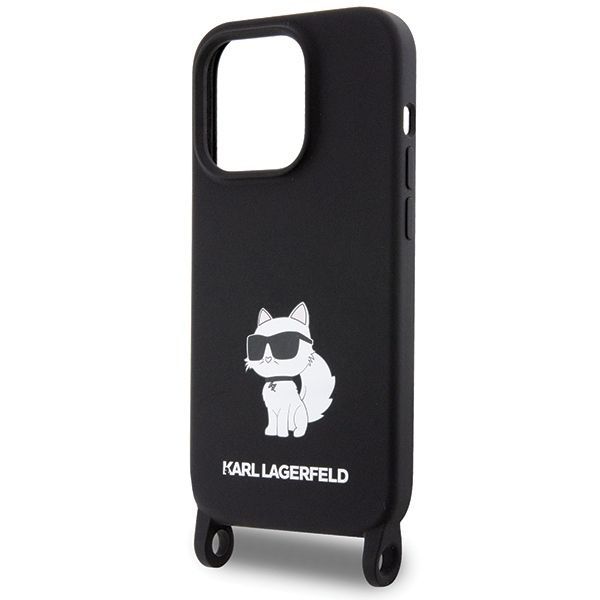 Aizmugurējais vāciņš Karl Lagerfeld Karl Lagerfeld KLHCP15XSCBSCNK iPhone 15 Pro Max 6.7" hardcase black/black Crossbody Silicone Choupette