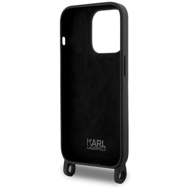 Aizmugurējais vāciņš Karl Lagerfeld Karl Lagerfeld KLHCP15XSCBSKNK iPhone 15 Pro Max 6.7" hardcase black/black Crossbody Silicone Ikonik