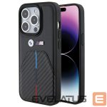 Back panel cover BMW  BMW Stamped Tricolor Stripe iPhone 15 Pro Case - Black 