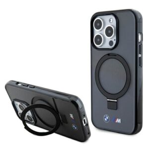 Aizmugurējais vāciņš BMW  BMW Ring Stand M Collection MagSafe case for iPhone 15 Pro Max - black 