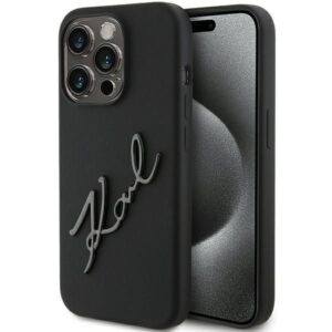 Nugarėlės dėklai Karl Lagerfeld  Karl Lagerfeld Silicone Karl Script case for iPhone 15 Pro - black 