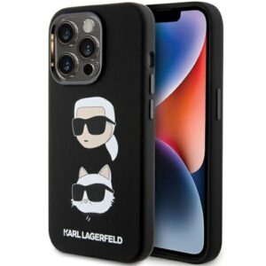 Nugarėlės dėklai Karl Lagerfeld  Karl Lagerfeld Silicone Karl&Choupette Head case for iPhone 15 Pro Max - black 