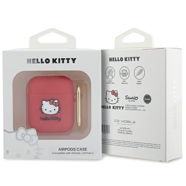 Muu telefoni lisavarustus Hello Kitty Hello Kitty Silicone 3D Kitty Head case for AirPods 1/2 - fuchsia