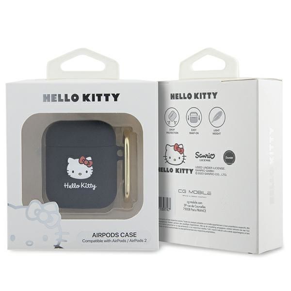 Muu telefoni lisavarustus Hello Kitty Hello Kitty Silicone 3D Kitty Head case for AirPods 1/2 - black
