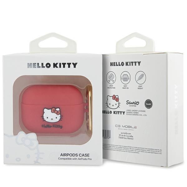 Other Phone Accessory Hello Kitty Hello Kitty Silicone 3D Kitty Head case for AirPods Pro - fuchsia