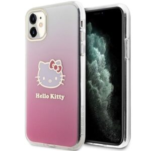 Aizmugurējais vāciņš Hello Kitty  Hello Kitty IML Gradient Electrop Kitty Head Case for iPhone 11 / Xr - Pink 