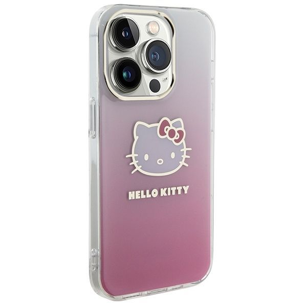 Aizmugurējais vāciņš Hello Kitty Hello Kitty IML Gradient Electrop Kitty Head case for iPhone 13 Pro Max - pink