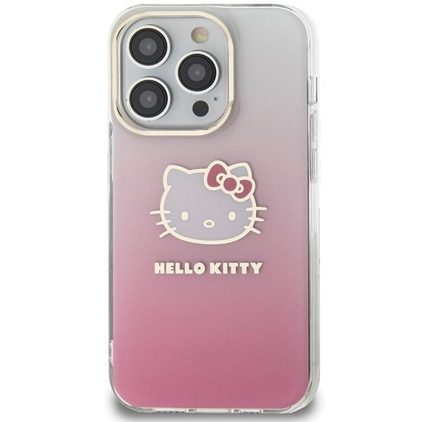Aizmugurējais vāciņš Hello Kitty Hello Kitty IML Gradient Electrop Kitty Head case for iPhone 13 Pro Max - pink