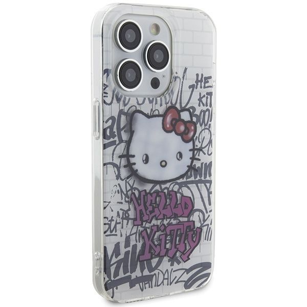 Tagakaaned Hello Kitty Hello Kitty IML Kitty On Bricks Graffiti case for iPhone 13 Pro Max - white