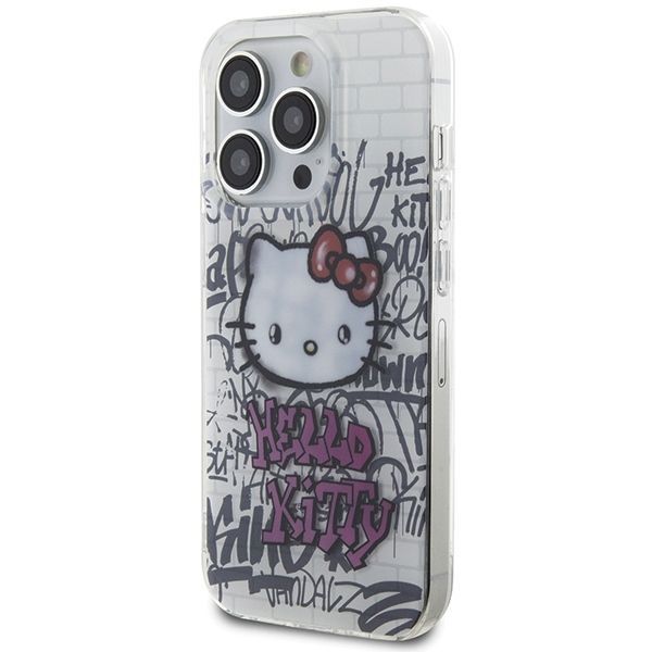 Tagakaaned Hello Kitty Hello Kitty IML Kitty On Bricks Graffiti case for iPhone 13 Pro Max - white