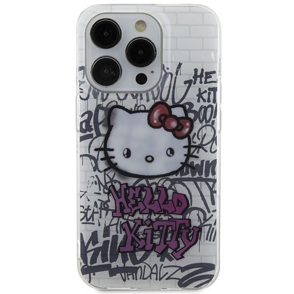 Tagakaaned Hello Kitty Hello Kitty IML Kitty On Bricks Graffiti case for iPhone 13 Pro Max - white