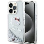 Nugarėlės dėklai Hello Kitty  Hello Kitty Liquid Glitter Charms Kitty Head case for iPhone 13 Pro Max - silver 