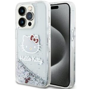 Aizmugurējais vāciņš Hello Kitty  Hello Kitty Liquid Glitter Charms Kitty Head case for iPhone 13 Pro Max - silver 