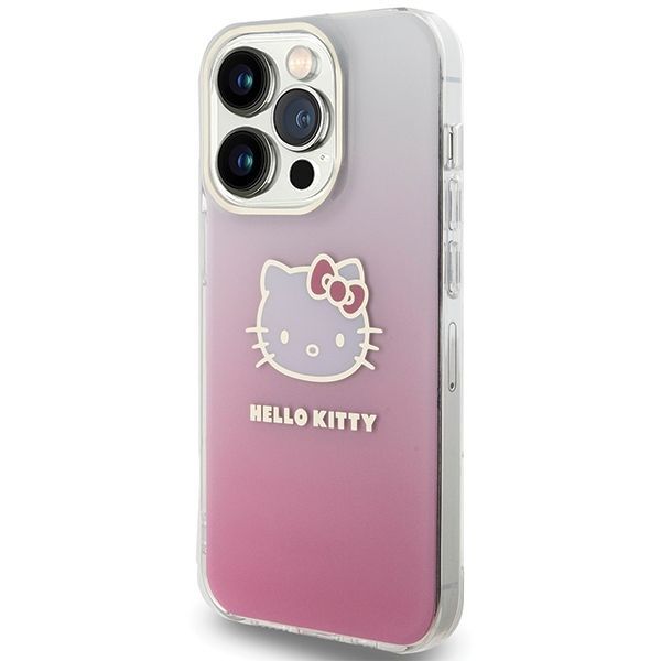 Aizmugurējais vāciņš Hello Kitty Hello Kitty IML Gradient Electrop Kitty Head case for iPhone 14 Pro - pink