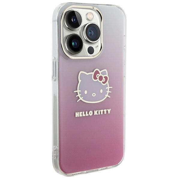 Aizmugurējais vāciņš Hello Kitty Hello Kitty IML Gradient Electrop Kitty Head case for iPhone 14 Pro - pink