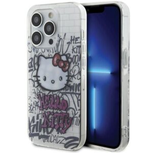 Tagakaaned Hello Kitty  Hello Kitty IML Kitty On Bricks Graffiti case for iPhone 14 Pro - white 