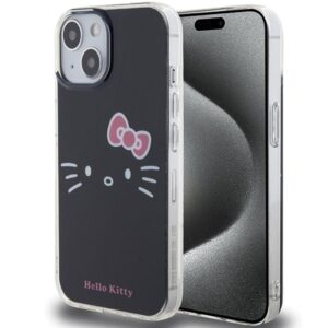 Tagakaaned Hello Kitty  Hello Kitty IML Kitty Face case for iPhone 15 - black 