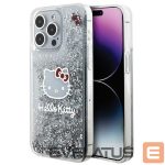 Back panel cover Hello Kitty  Hello Kitty Liquid Glitter Charms Kitty Head case for iPhone 15 Pro Max - silver 