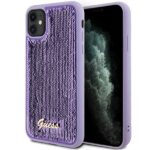 Aizmugurējais vāciņš Guess  Guess Sequin Script Metal case for iPhone 11 / Xr - purple 