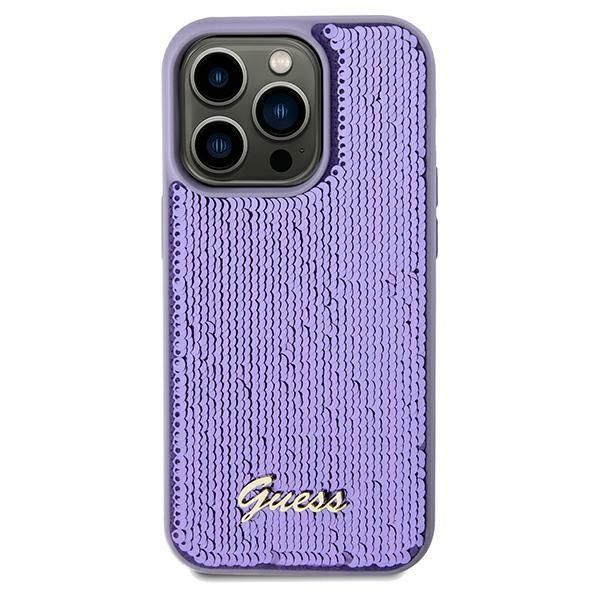Nugarėlės dėklai Guess Guess Sequin Script Metal case for iPhone 11 / Xr - purple