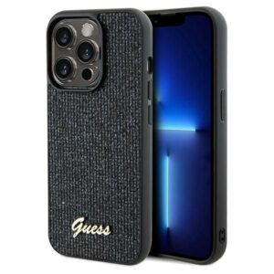 Aizmugurējais vāciņš Guess  Guess Disco Metal Script case for iPhone 13 Pro / 13 - black