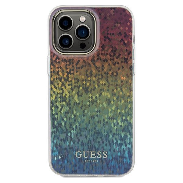Back panel cover Guess Guess IML Faceted Mirror Disco Iridescent case for iPhone 13 Pro Max - multicolored