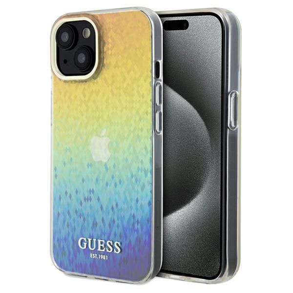 Back panel cover Guess Guess IML Faceted Mirror Disco Iridescent case for iPhone 14 / 15 / 13 - multicolor