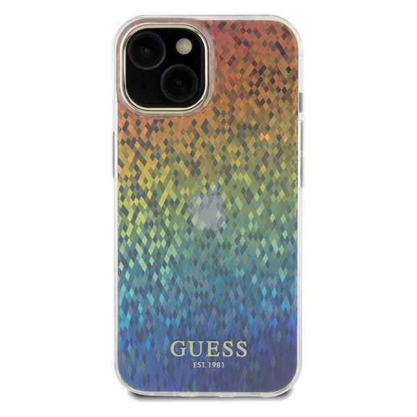 Back panel cover Guess Guess IML Faceted Mirror Disco Iridescent case for iPhone 14 / 15 / 13 - multicolor