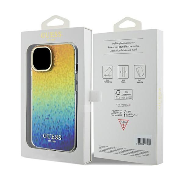 Back panel cover Guess Guess IML Faceted Mirror Disco Iridescent case for iPhone 14 / 15 / 13 - multicolor