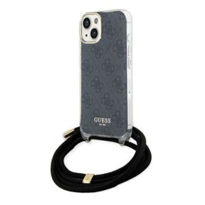 Aizmugurējais vāciņš Guess  Guess Crossbody Cord 4G Print Case for iPhone 15/14/13 - Black