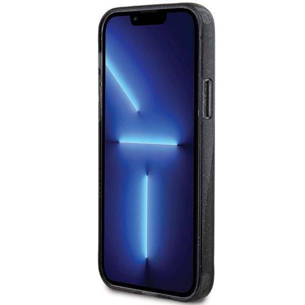 Nugarėlės dėklai Guess Guess Ring Stand Script Glitter MagSafe case for iPhone 12/12 Pro - black