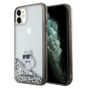 Nugarėlės dėklai Karl Lagerfeld  Karl Lagerfeld Liquid Glitter Choupette case for iPhone 11 / Xr - transparent 