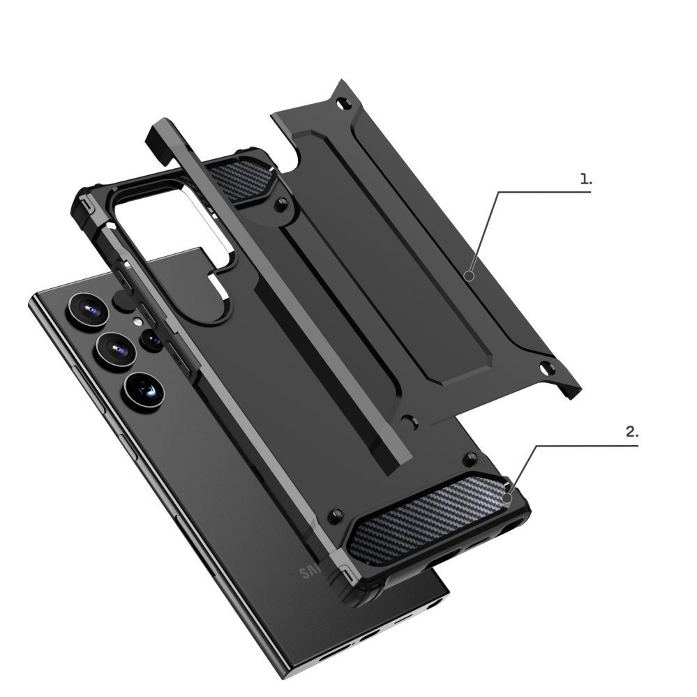 Tagakaaned Hurtel - Hybrid Armor case for Samsung Galaxy S24 Ultra armored - black