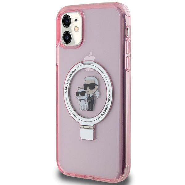 Tagakaaned Karl Lagerfeld Karl Lagerfeld Ring Stand Karl&Choupette MagSafe case for iPhone 11 / Xr - pink