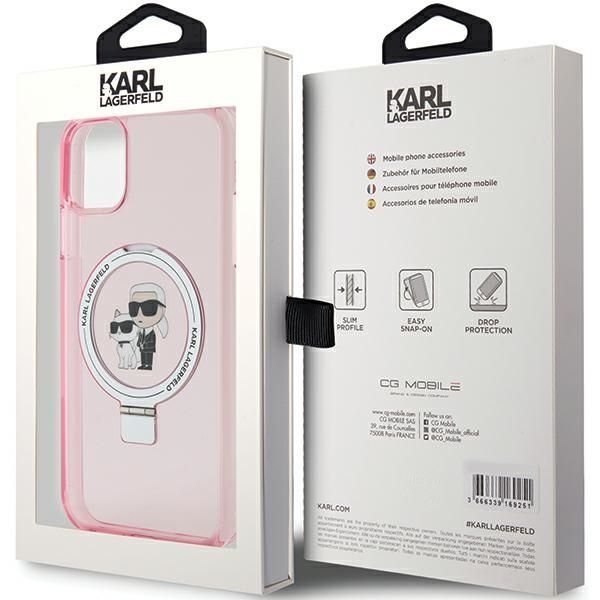 Tagakaaned Karl Lagerfeld Karl Lagerfeld Ring Stand Karl&Choupette MagSafe case for iPhone 11 / Xr - pink