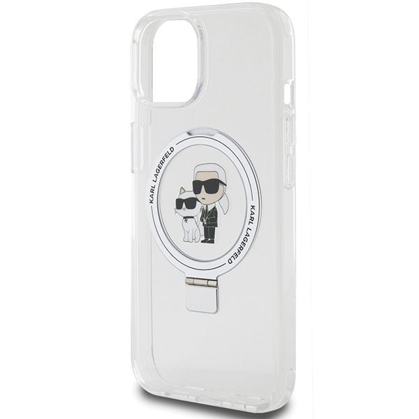 Tagakaaned Karl Lagerfeld Karl Lagerfeld Ring Stand Karl&Choupette MagSafe case for iPhone 14 / 15 / 13 - white