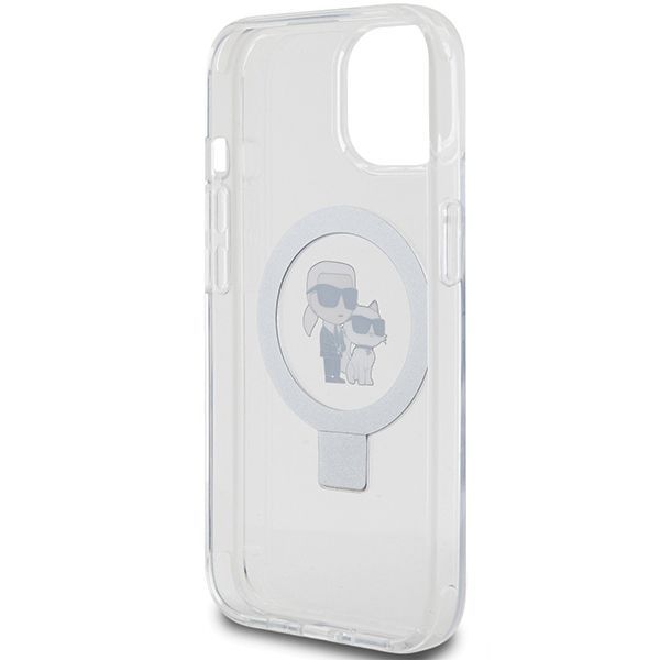 Tagakaaned Karl Lagerfeld Karl Lagerfeld Ring Stand Karl&Choupette MagSafe case for iPhone 14 / 15 / 13 - white