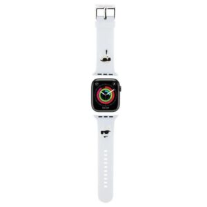 Kitas telefono priedas Karl Lagerfeld  Karl Lagerfeld 3D Rubber Karl&Choupette Heads strap for Apple Watch 38/40/41mm - white 