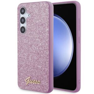 Cits mobilo telefonu aksesuārs Guess  Guess Glitter Script case for Samsung Galaxy S24 - purple 