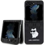 Back panel cover Karl Lagerfeld  Karl Lagerfeld Saffiano Monogram Choupette Pin case for Samsung Galaxy Z Flip 5 - black 
