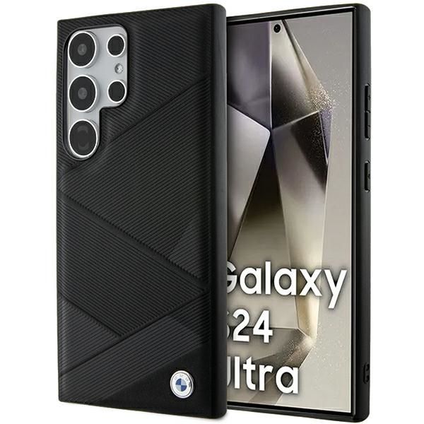 Cits mobilo telefonu aksesuārs BMW BMW BMHCS24L23RCGPK S24 Ultra S928 black/black hardcase Signature Leather Crossing Lines Pattern