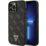 Aizmugurējais vāciņš Guess  Guess 4G Triangle Metal Logo case for iPhone 14 Pro - black