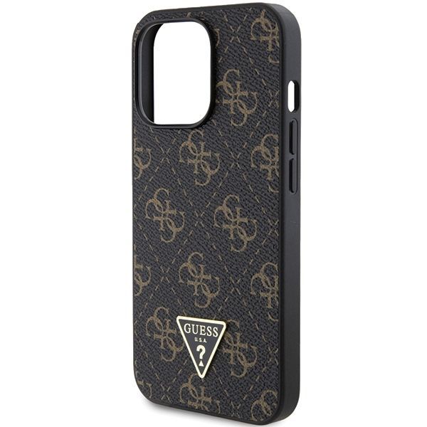 Back panel cover Guess Guess 4G Triangle Metal Logo case for iPhone 14 Pro - black