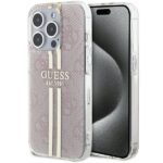 Back panel cover Guess  Guess IML 4G Gold Stripe case for iPhone 14 Pro Max - pink 