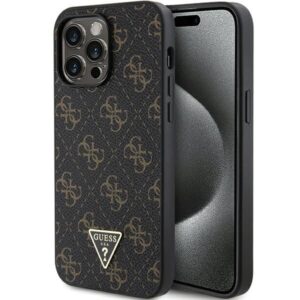 Aizmugurējais vāciņš Guess  Guess 4G Triangle Metal Logo case for iPhone 14 Pro Max - black